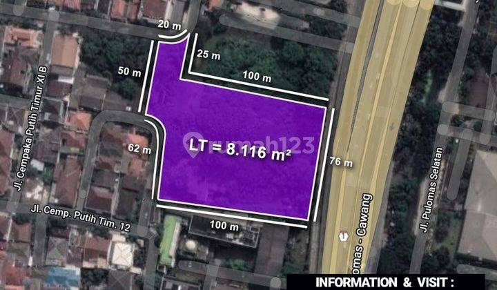 DIJUAL TANAH di PULOMAS / CEMPAKA PUTIH, Jl JEND AHMAD YANI, JAKPUS 1