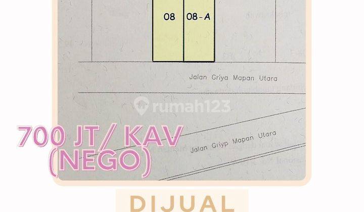 Tanah di Griya Mapan Utara, Uk. 6,75 x 20 m2, ada 2 unit Kavling, Siap Bangun !!! 1