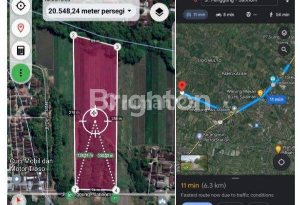 TANAH ZONA MERAH UNTUK PABRIK DEKAT EXIT TOL KUNCEN - KLATEN 1