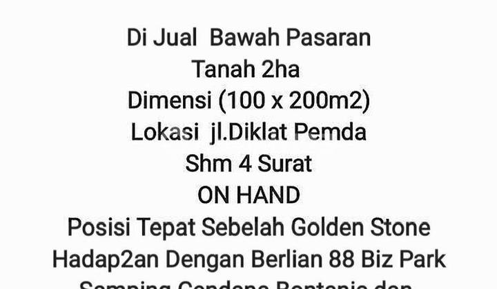 2 hectares of land on Diklat Pemda Street, Dukuh Pinang, Tangerang 2 hectares of land on Diklat Pemda Street, Dukuh Pinang, Tangerang