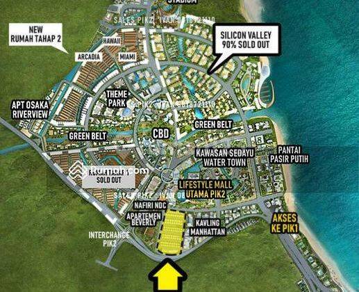 Kavling Komersial Siap Bangun Luas 10x40 400m2 di Wall Street PIK2 Tangerang 2