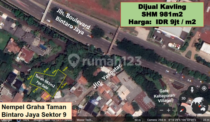 Ready-to-Build Plot on Yaspatar Street, Pondok Aren, South Tangerang Ready-to-Build Plot on Yaspatar Street, Pondok Aren, South Tangerang