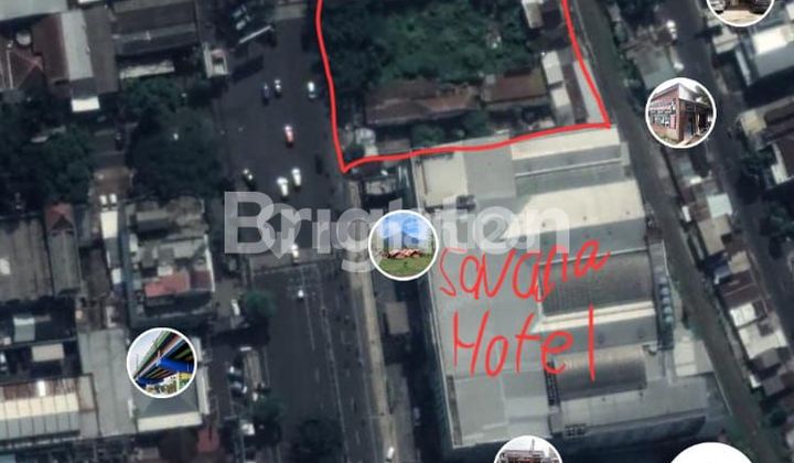 Strategic land by the roadside next to Savana Hotel on Jl. Letjen Sutoyo, Rampal Celaket, Klojen, Malang.