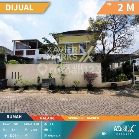 Rumah Hook Siap Huni Dekat Exit Tol Madyopuro di Springhill Garden Malang
