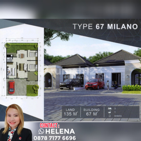 Rumah baru minimalis tengah kota Semarang dekat Kic dekat tol dijual di New villa esperanza Milano Ngaliyan Semarang barat