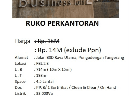 Ruko 4.5 lantai paling bonafide di BSD 1