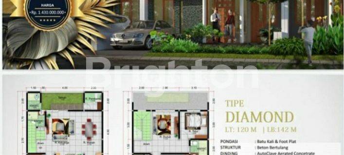 RUMAH MEWAH DEKAT TOL MALANGPERUMAHAN KAWASAN NEW CITY CLUSTER THE VILLAGE TIPE DIAMOND 1