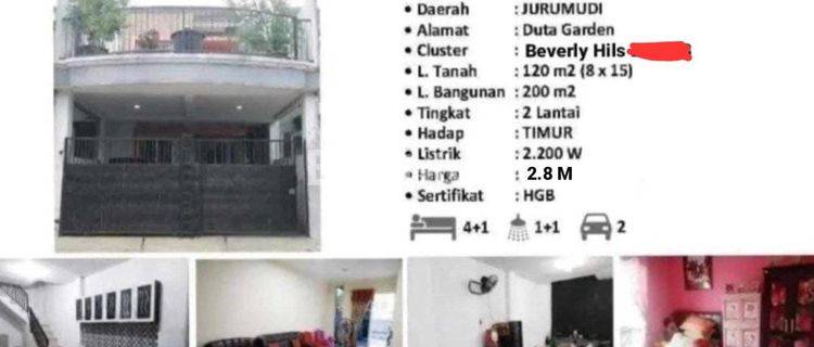 RUMAH 2 LANTAI DUTA GARDEN CLUSTER BEVERLY HILLS 1