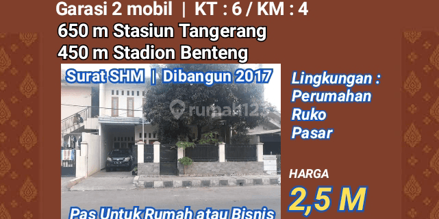 Rumah 2 lt Pasar Anyar. Jalan LEBAR RAMAI, cocok u/ rumah/bisnis 1