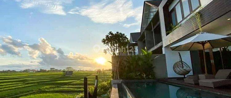 Villa 3 br dengan view sunset persawahan di camagi, canggu 1