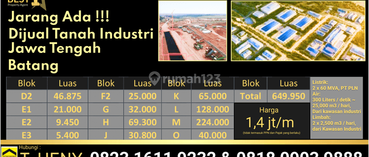 Tanah Industri Jawa Tengah, Cocok Untuk Gudang Dan Pabrik ! 1