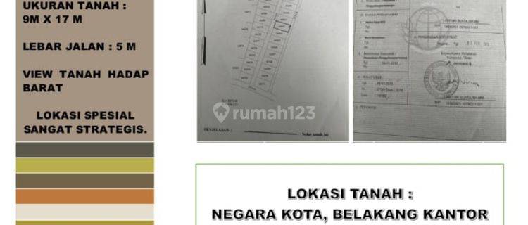 Jual murah tanah 150m2 Rp.125 juta total lokasi Negara 1