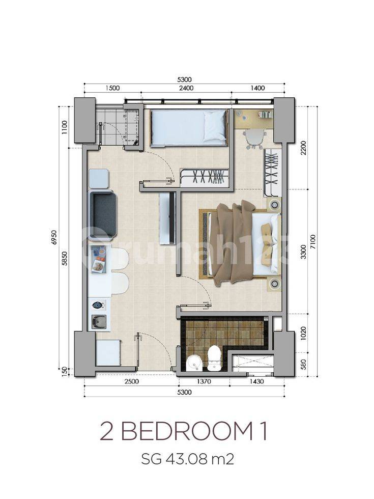 2 Bedroom 1