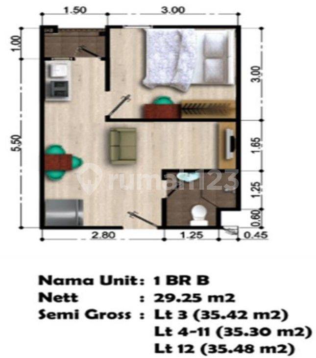 1 BR B