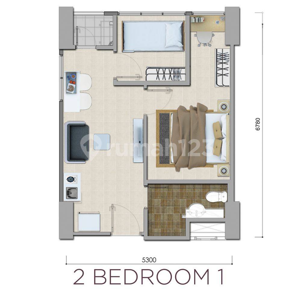 2 BEDROOM 1