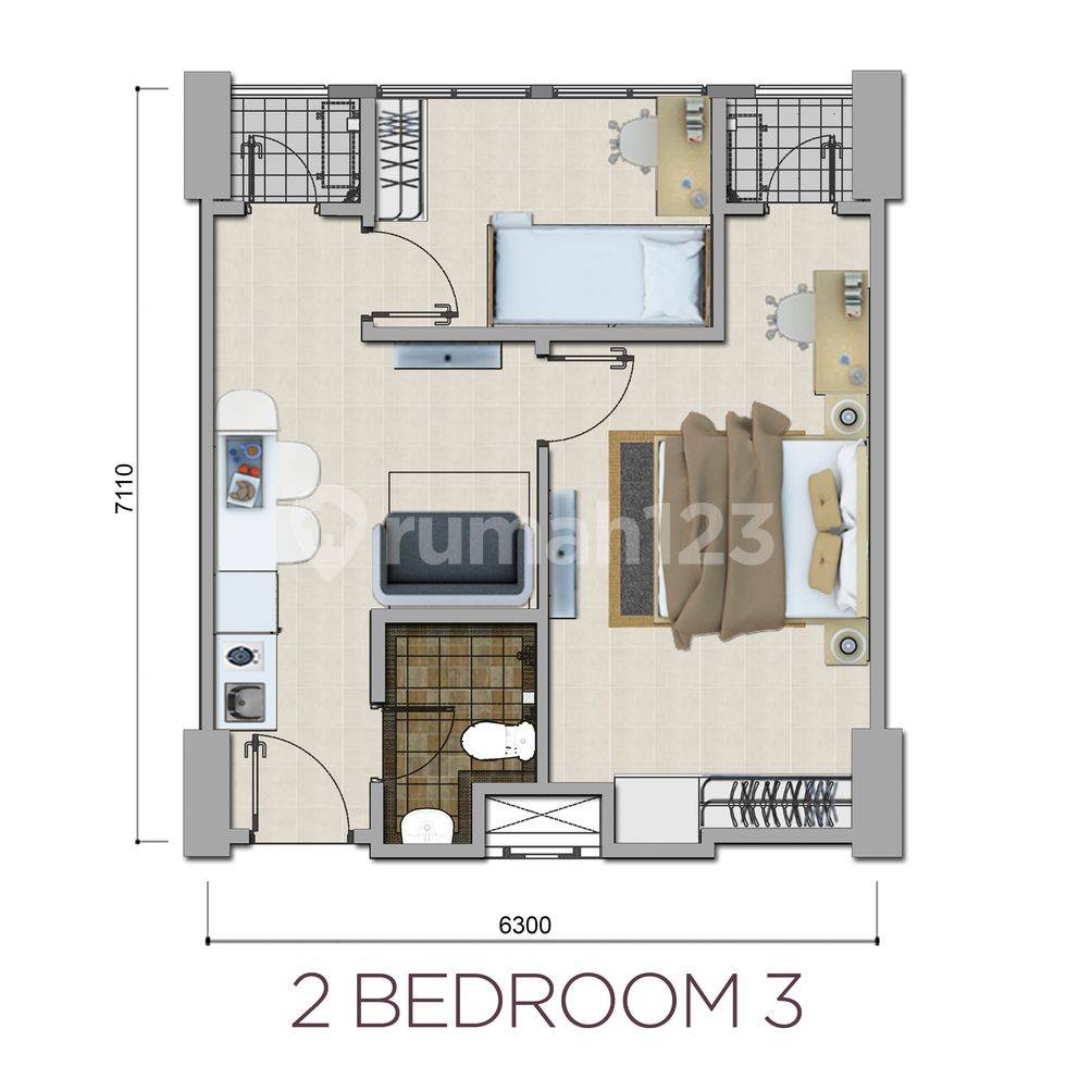 2 BEDROOM 3