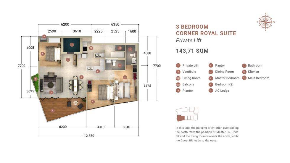 3 BEDROOM CORNER ROYAL SUITE