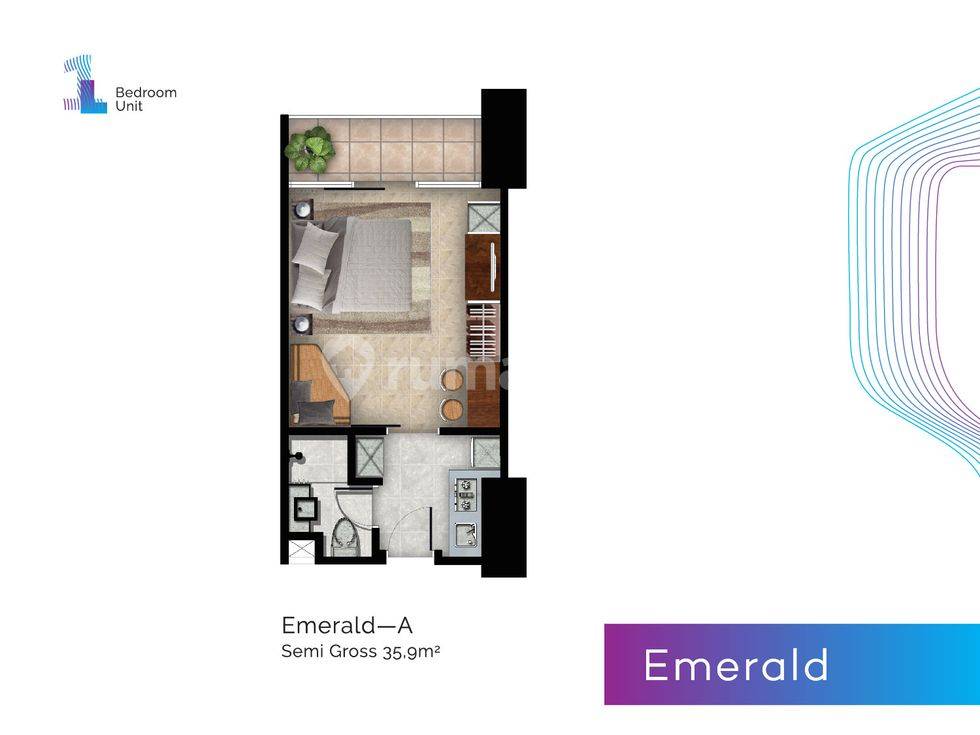 1 Bedroom = Emerald