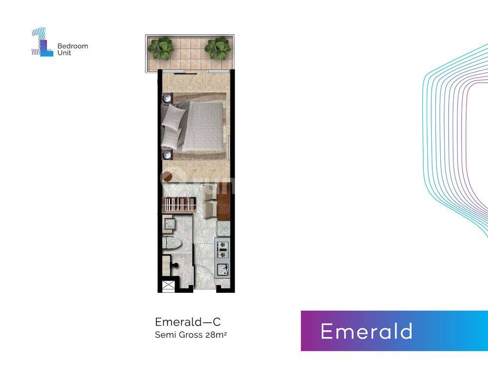 1 Bedroom = Emerald