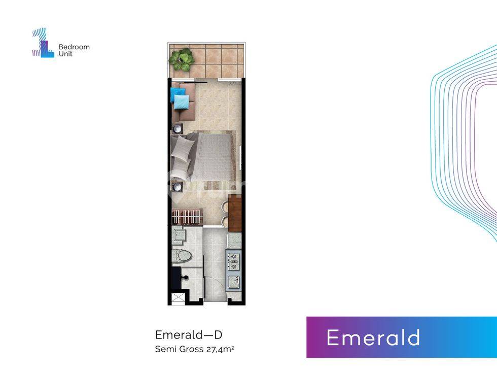 1 Bedroom = Emerald