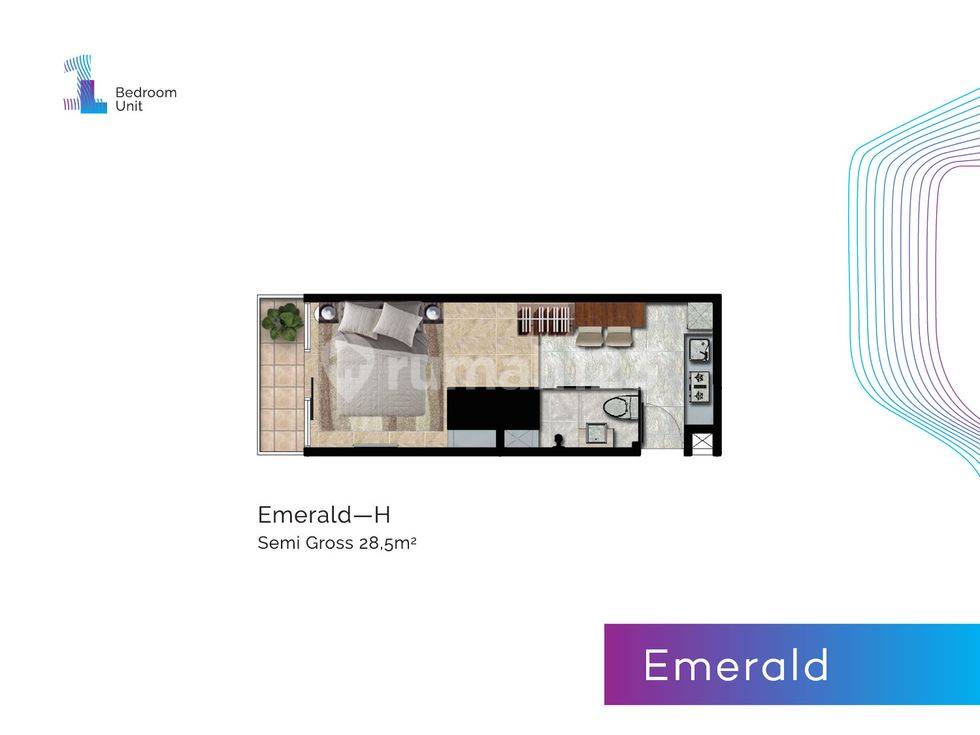 1 Bedroom = Emerald