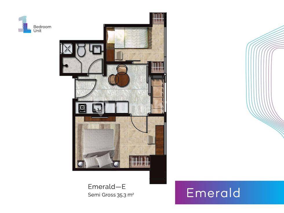 1+1 Bedroom = Emerald E