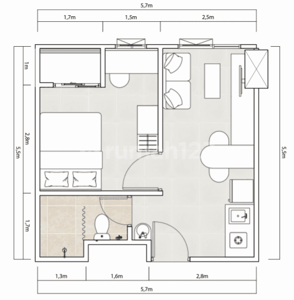 Tipe 1 Bedroom A