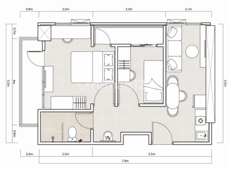 Tipe 2 Bedroom B