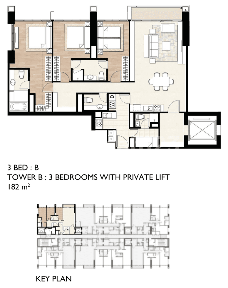 3 Bedrooms B (Private Lift)