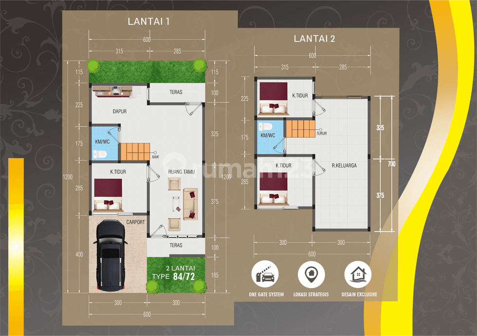 Type Rumah 2 Lantai 84/72