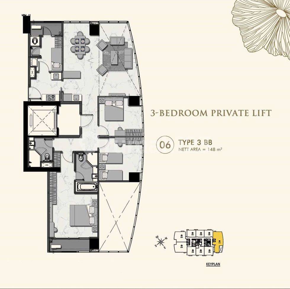 Unit 6 Type 3BB - 3 Bedroom Interlock